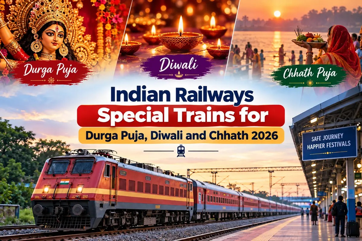 Indian Railways 2026 Festive Special Trains: 102 Services, Routes and How to Check
